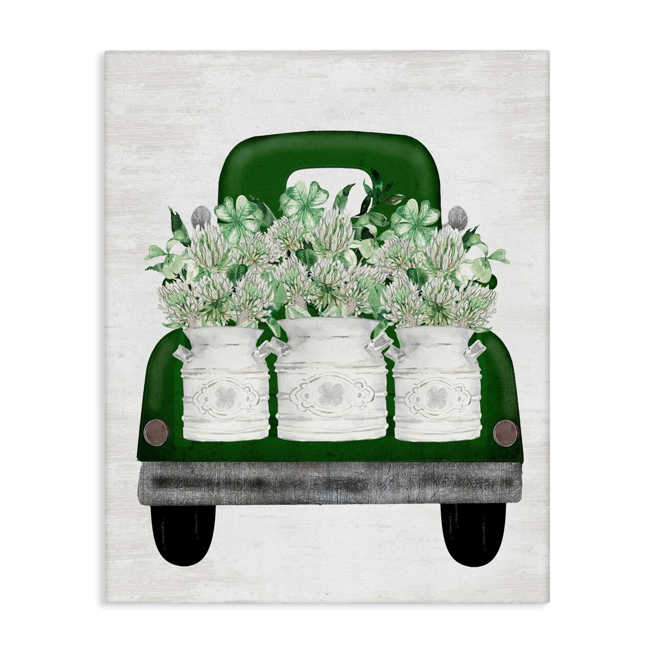 Stupell Industries Spring Shamrock Assortments Truck Canvas Wall Art, design by Lettered and Lined